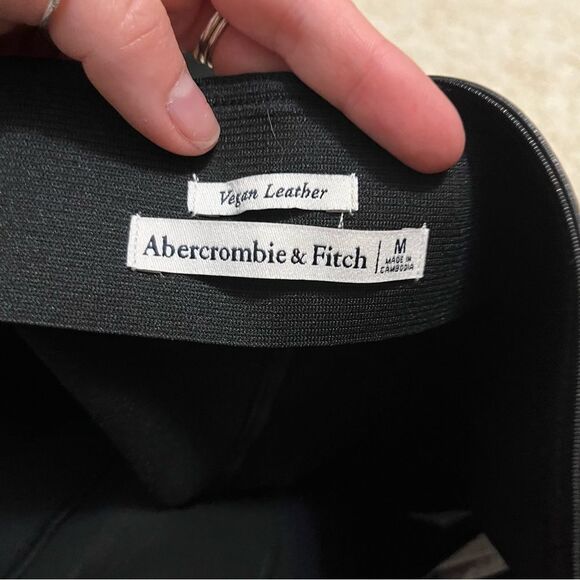 Abercrombie and fitch Vegan Leather Split-Hem Flare Pant size medium - Picture 2 of 2